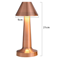 Lámpara de Escritorio LED Metálica en Tono Oro Rosa, Carga USB, Luz Ambiental Cálida, Minimalista, para el Hogar, Mesita de Noche, Bar, Certificación RCM UKCA