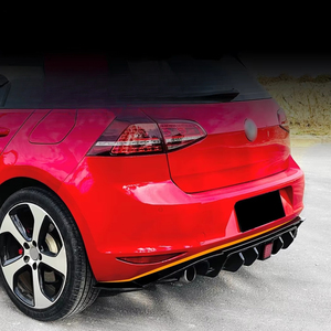 New Black Rear Diffuser <strong>Spoiler</strong> Splitter 2012-2017 VW Golf Mk7 <strong>GTI</strong> GTD Rear Bumper Guard Cover Lip Body Kit Compatible - Product Image 4