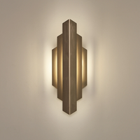 Applique murale LED de luxe en laiton style Art déco moderne, luminaire décoratif pour hôtel, couloir, chambre et entrée