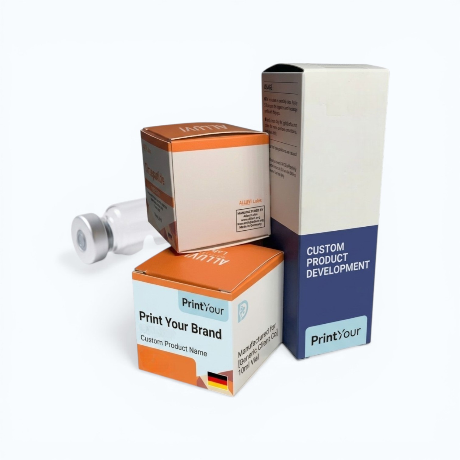 Customization Brand Packaging Printing Plastic Boxes Stickers Labels-Empty Glass Bottles Packaging Services Eco-Friendly