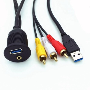 IP67 USB3.0 3.5Mm AUX Để USB3.0 3 RCA Flush Núi Không Thấm Nước Xe Núi Cáp Dữ Liệu - Product Image 2