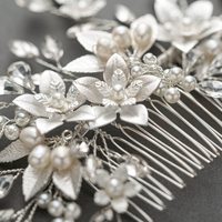 Neues Design Brilliant Gorgeous Ladies Hochzeits essen Party Sparkling Pearl Zircon Hair Comb