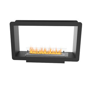 Double Side Openning Bio Ethanol <strong>Tv</strong> <strong>Stand</strong> <strong>Fireplace</strong> <strong>with</strong> Mantle Eco-friendly Frame Modern Indoor Hotel Black or Silver <strong>Fireplace</strong> - Product Image 6