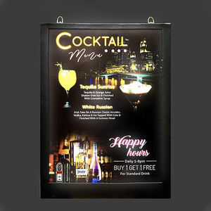 Menú LED Recargable de Cuero A3 para Restaurante, Duradero, Color Negro, Venta al por Mayor - Product Image 1