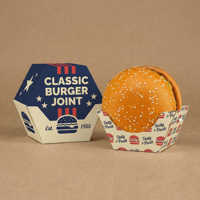 Boîte à hamburger et frites jetable personnalisée avec logo, en papier, résistante à la graisse, pour emporter, emballage de repas rapides