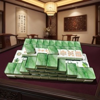 Dés en acrylique marbré malachite et jade vert, design de luxe chinois moderne dragon paon, conception personnalisée pour poker et divertissement