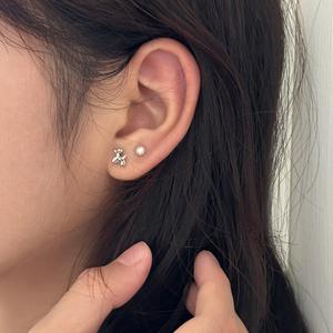 S925 <b>Sterling</b> <b>Silver</b> Balloon Dog Ear <b>Studs</b> Simple & Trendy Ins Personality Niche Design Cute Compact Ear <b>Studs</b> for Small Women - Product Image 4