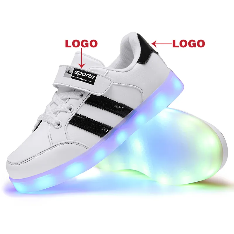 Fabriek Maatwerk Jongens Meisjes Sneakers Led-Up Schoenen Oplaadbare Kinderschoenen Wandelschoenen