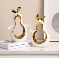 Ornements de décoration d'intérieur modernes abstraits nordiques de luxe, accessoires en céramique noir, blanc, vert, art pour salon, mariage
