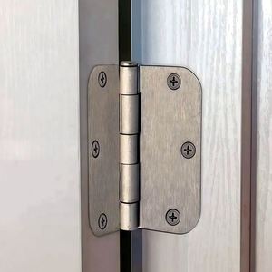 Bisagras de níquel cepillado de 3,5 "x 3,5" X 2,2mm Bisagras para puertas residenciales interiores con esquina redonda - Product Image 6