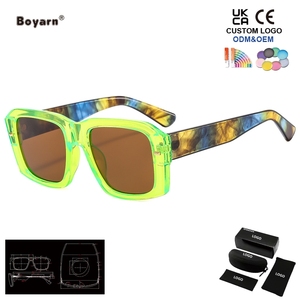 Gafas de Sol de Diseño para Hombre Boyarn, Cuadradas Irregulares, Blancas y Negras, con Espejo, Protección UV400, con Personalidad - Product Image 4