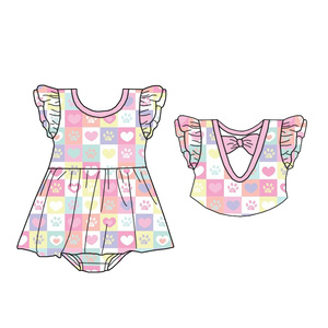 Nuovo Stile di Abito a Maniche Corte su Misura per Bambine con Finiture in Pizzo e Fiocco sul Retro Abbigliamento di Alta Qualità. - Product Image 6