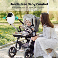 Berceau à bascule rechargeable pour bébé, mains libres, portable, aide au sommeil, apaise, bascule en douceur, poussette ou landau, vitesse réglable, 3 minuteurs