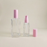 Ensemble d'emballages cosmétiques en verre transparent rectangulaire personnalisé, impression sérigraphique mate, 40 ml, 120 ml, pompe à lotion, crème pour le visage