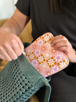 Logo de taille personnalisée tissu imperméable à fleurs rembourré fermeture éclair de protection pour lecteur électronique pochette de rangement pour tablette de lecture
