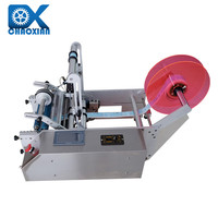 Etiqueteuse semi-automatique pour compléments alimentaires avec imprimante de date, machine d'étiquetage manuelle pour bouteilles rondes