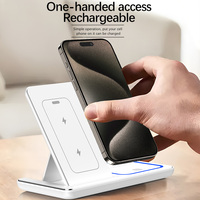 Schitec Offres Spéciales 3 en 1 support de chargeur sans fil 15W chargeur multifonction sans fil debout pour Iphone Iwatch Air Pods Chargin