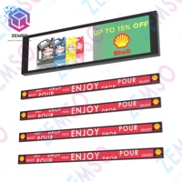 Écran publicitaire lcd TFT à bord d'étagère, bande ultra large, type étiré, écran publicitaire de supermarché