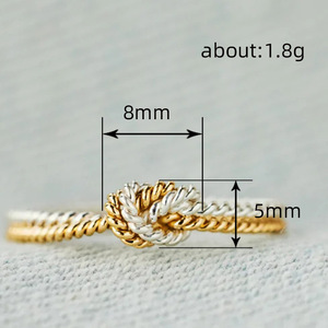 Double Rope Knot Design Ring Simple Style Finger Ring for Women - Product Image 5