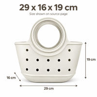 Sac fourre-tout perforé en EVA 29x16x19cm avec poignée découpée ronde, imperméable, à ouverture supérieure, pour la plage, les voyages, le quotidien, vente en gros