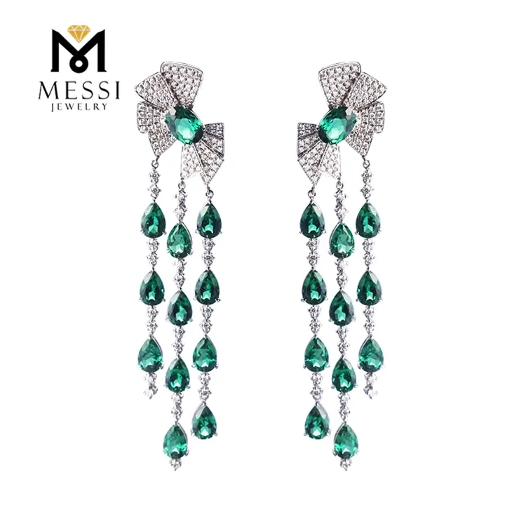 Messi Trang Sức Emerald Earrings 14K/18K Trang Sức Earring Đối Với Emerald Trang Sức Cô Gái