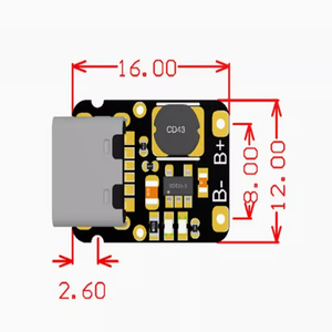 โมดูลชาร์จและดิสชาร์จในตัว 5V สำหรับแบตเตอรี่ลิเธียม 3.7V 4.2V18650 พร้อมบอร์ดเพิ่มกำลังไฟฟ้าและระบบป้องกัน ช่องเสียบ Type-C - Product Image 3