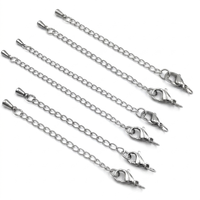 Chaîne d'extension personnalisée en acier inoxydable 304 titane avec fermoir mousqueton, ensemble de breloques goutte d'eau et connecteur de perle pour la fabrication de bijoux