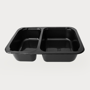 Vente chaude Contenant alimentaire jetable CPET à emporter Micro-ondable Biodégradable Contenant alimentaire de qualité alimentaire CPET <span class=keywords><strong>Plateau</strong></span> <span class=keywords><strong>repas</strong></span> 2 <span class=keywords><strong>compartiments</strong></span> - Product Image 4