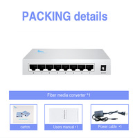 Convertisseur de média double fibre multimode Gigabit CF FIBERLINK 8 ports RJ45 1 port SC 850nm IP 18 Gbit/s avec alimentation externe et commutateur réseau