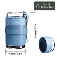 Nouveauté : Boîte à lunch isotherme en acier inoxydable à double paroi de 12 oz, pot thermique pour enfants, anti-fuite, couvercles transparents, double niveau, sans BPA