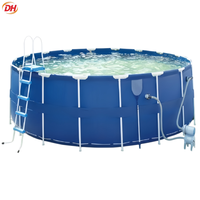 Piscine rectangulaire en acier pour l'extérieur, idéale pour les familles, sans gonflage, pour la location à long terme, fournitures de jeux aquatiques