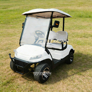 Voiturette de golf électrique ZOWN 4 places blanche avec toit et pare-chocs avant pour usage extérieur - Product Image 1