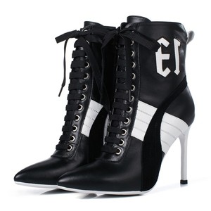 New Style Custom Logo High Heel Lace-Up Zip Western Ankle <b>Boots</b> <b>Women</b> Pointed Toe <b>for</b> <b>Boots</b> Autumn <b>Summer</b> - Product Image 1