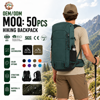 Sac à dos de voyage à chargement par le haut 40L, résistant à l'abrasion, fonctionnel, pour la randonnée, avec plaque en aluminium