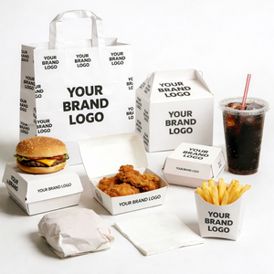 Conjunto <span class=keywords><strong>de</strong></span> Soluciones <span class=keywords><strong>de</strong></span> Empaquetado <span class=keywords><strong>de</strong></span> Comida Rápida Personalizadas en Color Blanco |   Bolsas <span class=keywords><strong>de</strong></span> Papel, <span class=keywords><strong>Cajas</strong></span> <span class=keywords><strong>para</strong></span> Hamburguesas, <span class=keywords><strong>Cajas</strong></span> <span class=keywords><strong>para</strong></span> Llevar y Vasos con Logotipo HONPAK - Product Image 1