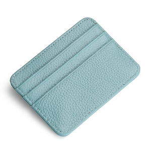 Wholesale custom logo leather <b>ID</b> wallets with multi-slot ultra-thin cowhide card <b>holders</b> - Product Image 2