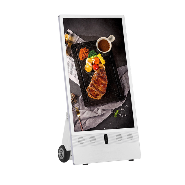 32/43/55 Inch Portable Digital Poster, Battery Powered, Floor Mounted Display Signage, Ultra-thin and Movable LCD Kiosk