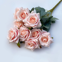 Künstlicher Rosenstrauß Seidenblumen Künstliche Rosen mit 9 Blüten für Hochzeit Party Heimdekoration