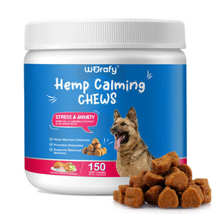Worafy 150 doux à mâcher supplément pour animaux de compagnie chien calmant collations saveur de canard chanvre apaisant friandises pour chiens anxiété et soulagement du Stress - Product Image 2