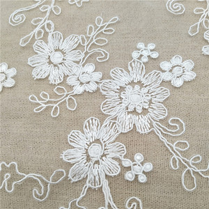 Tela de Encaje Bordado de Malla de Fantasía con Hilo Trenzado Estilo Floral, Soluble en Agua, para Decoración de Ropa, Vestidos y Accesorios de Vestir - Product Image 4