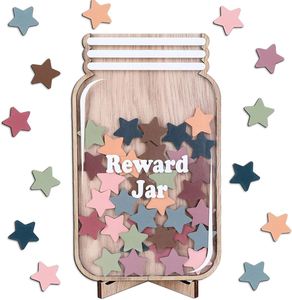 Wooden <b>Reward</b> <b>Jar</b> Incentive <b>Jars</b> for Kids Behavior Management Classroom Tools Flower Star Wooden <b>Reward</b> <b>Jar</b> for Classroom Board - Product Image 2