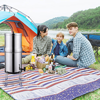 NSF/ANSI 42 & 372 1.5 gallons Filtre à eau par gravité portable en acier inoxydable Filtre par gravité