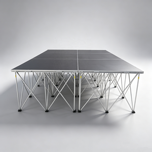 Scène extérieure pliable portable pour concerts et événements, 1x1m, 1x2m, en aluminium, avec éclairage de surface et plateforme de scène - Product Image 1