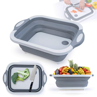 Nouvelle arrivée Planche à découper pliable multifonction 3 en 1 avec plastique et silicone portable pour couper les légumes à laver