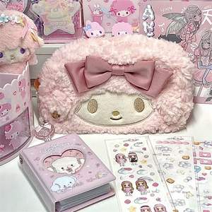 Linda estrella Kabi Yumi perro <span class=keywords><strong>Melo</strong></span> Di Lomi felpa pluma bolsa creativa Sanrio gran capacidad bolsa de papelería - Product Image 4