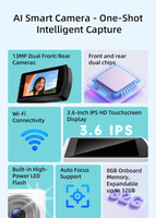 Kamera Digital Lensa Ganda untuk Anak-Anak - Hadiah Kembali ke Sekolah, Mode Selfie Cantik, Sensor CMOS, Layar Sentuh IPS 3,6 inci