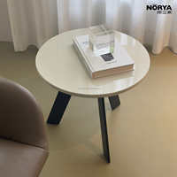 Table d'appoint NORYA Nordic Glossy Top, petite table basse ronde, support pour ordinateur portable, pour canapé, chevet, salon, meubles