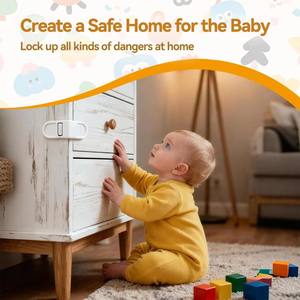Cerradura de Seguridad para Bebés <span class=keywords><strong>CPLS</strong></span> Sin Perforación, Cerraduras de Plástico con Adhesivo Fuerte para Gabinetes y Cajones, Modelo C05 para Seguridad en el Hogar 3M - Product Image 5