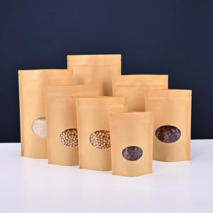Bolsa de Papel Kraft con Sello de Ocho Lados, Autosellable, con Base Plana de Plástico PE, para Exhibición en Supermercados, para Snacks y Comida para Gatos - Product Image 1