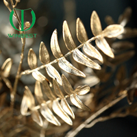 Feuilles de fougère artificielles de luxe dorées en gros pour la décoration de mariages, fêtes, maisons, festivals, centres de table et décorations de table